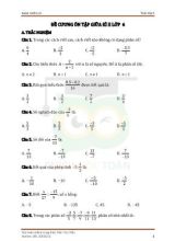 Đề cương ôn tập giữa kì II môn Toán 6  -Trần Hữu Hiếu